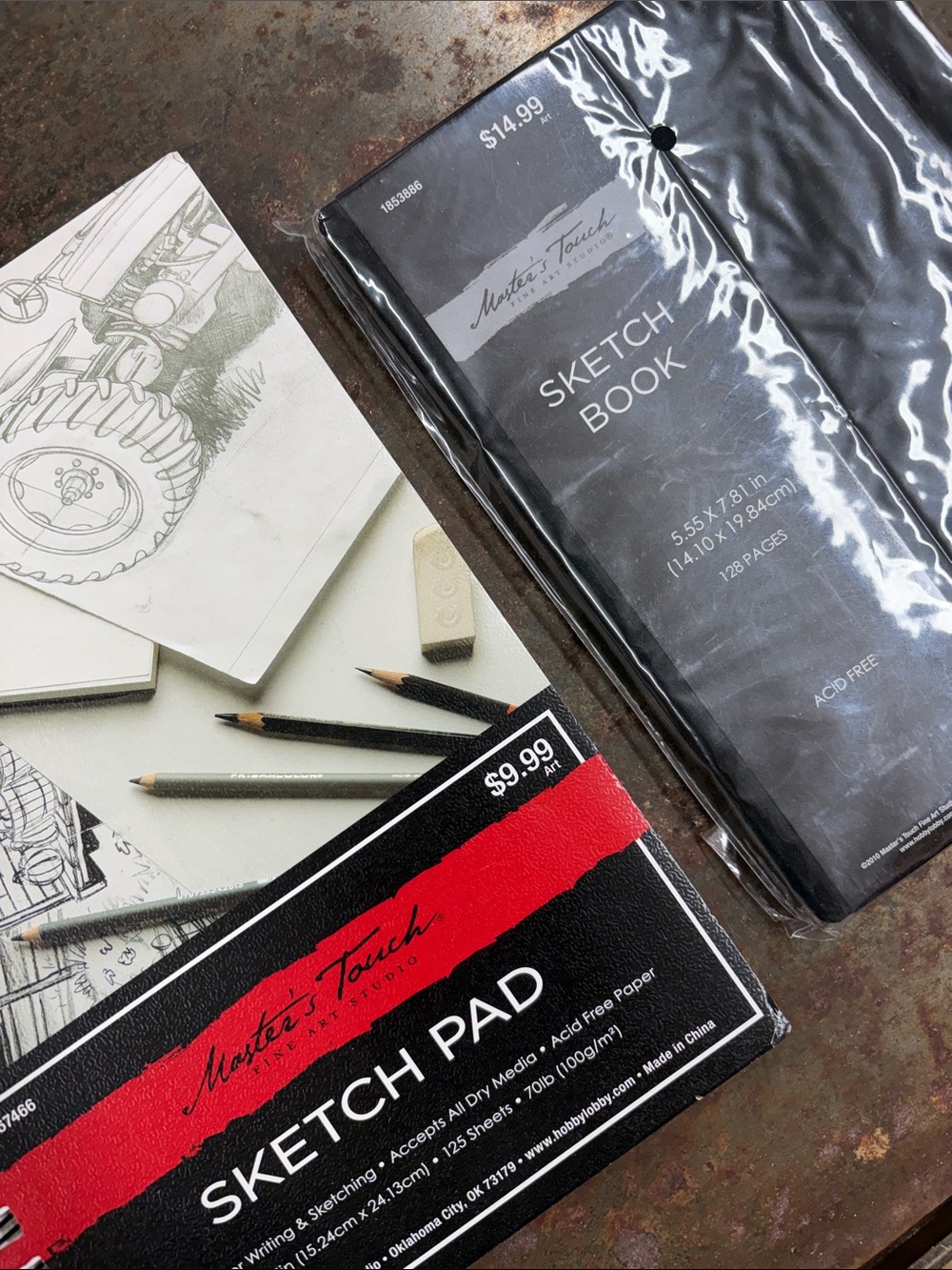 NEW Master's Touch Sketchbook & Spiral Sketch Pad Bundle Set Art Supplies
